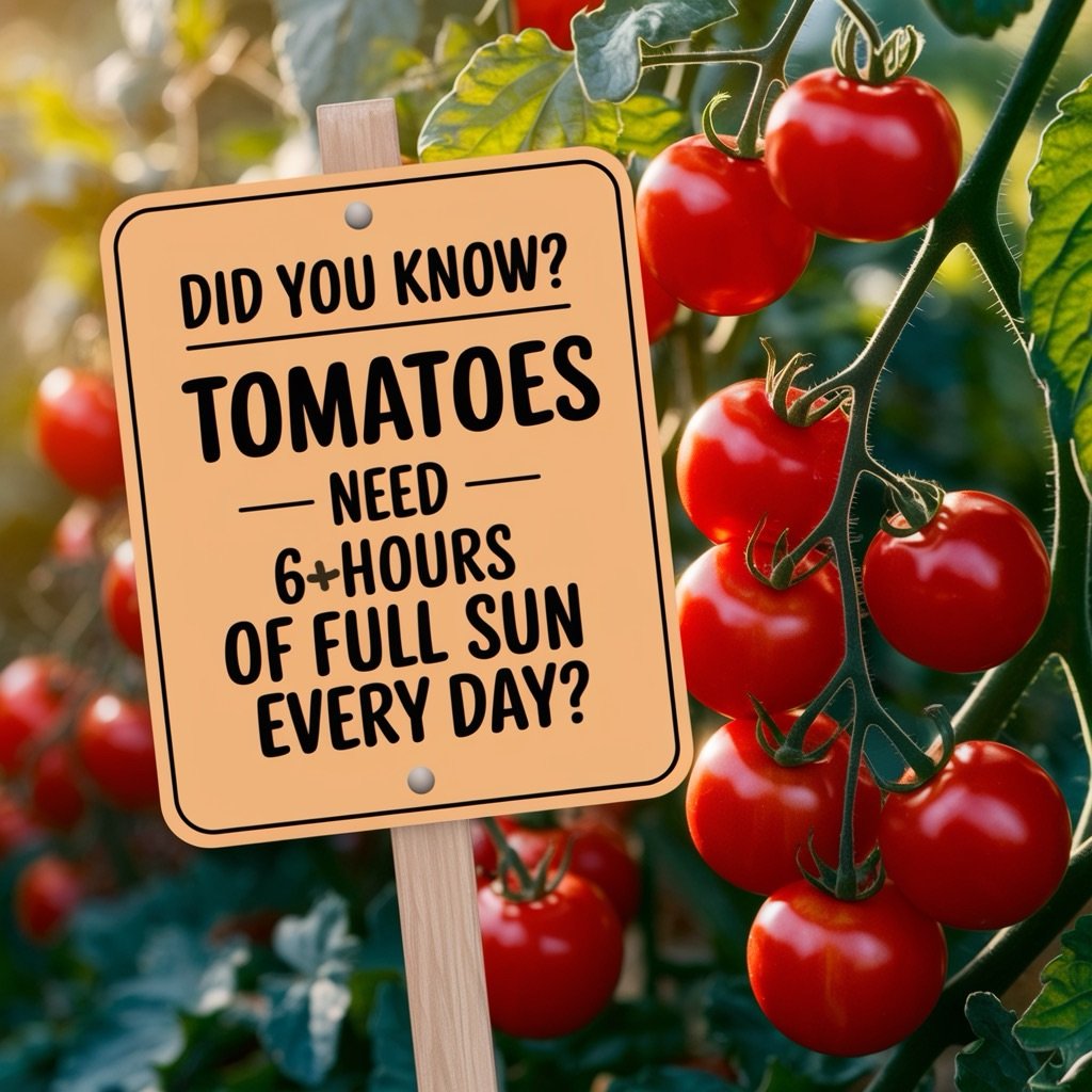 Tomato need 6 to 8 hours of sun per day