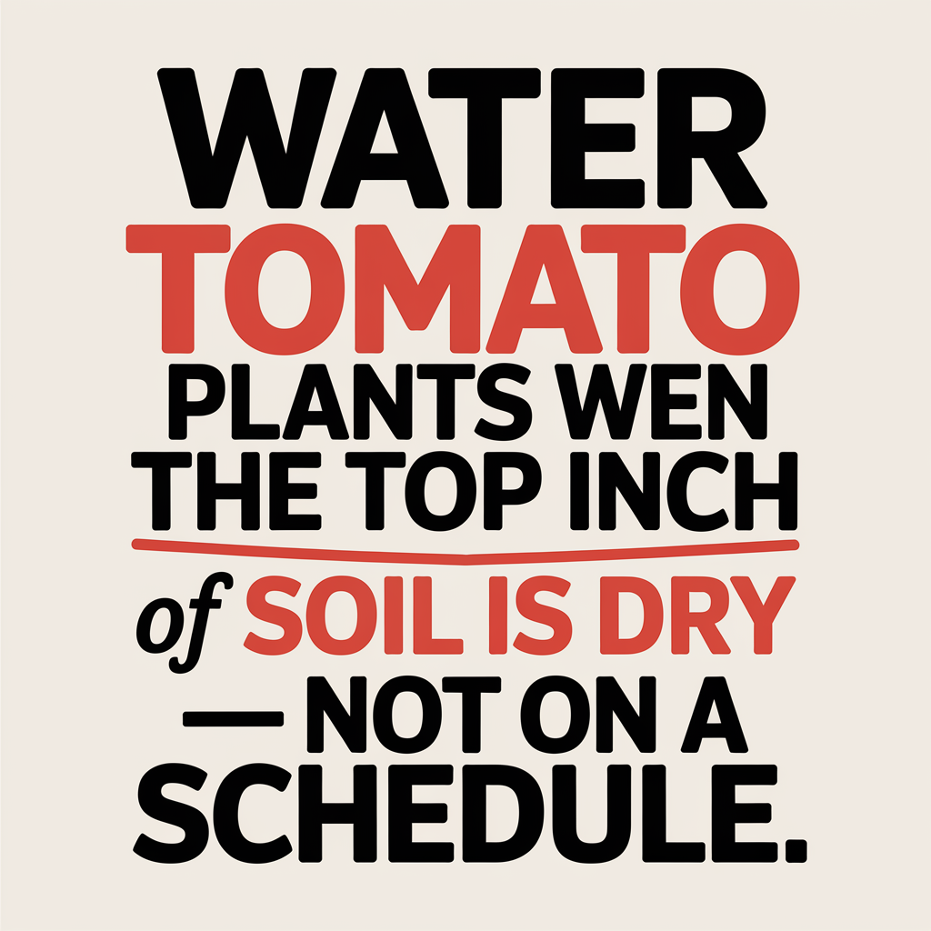 Only water tomato plants when top inch of soil is dry
