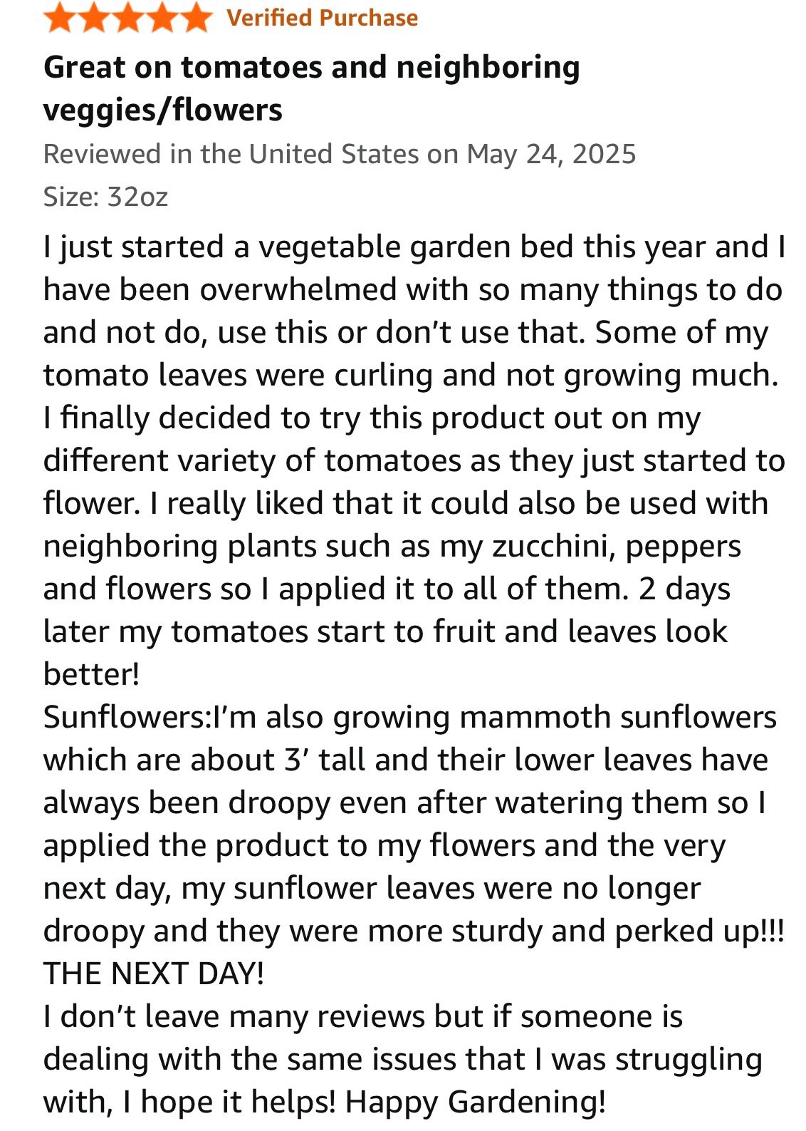 Fertilizer review great on tomato’s