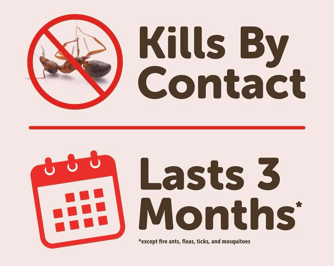Kills bugs on contact