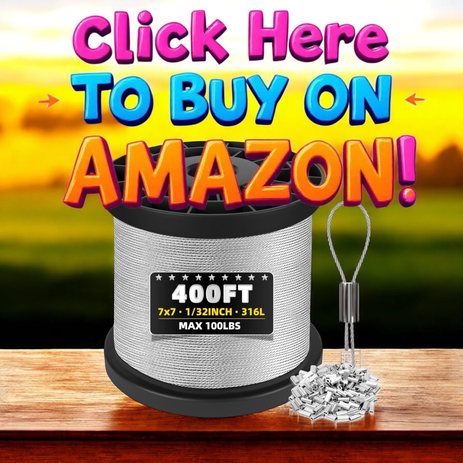 Trellis wire from Amazon