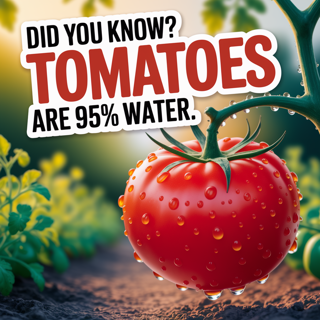 Tomatoes are 95% water. Did you know that? 