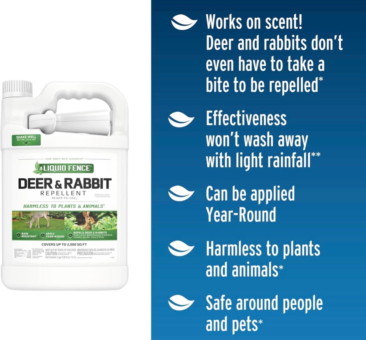 Repellent to keep deer from garden plants