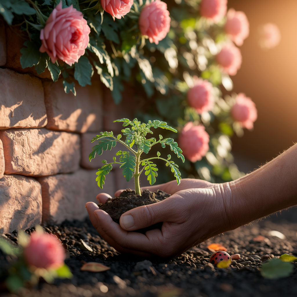 Planting baby tomato plant