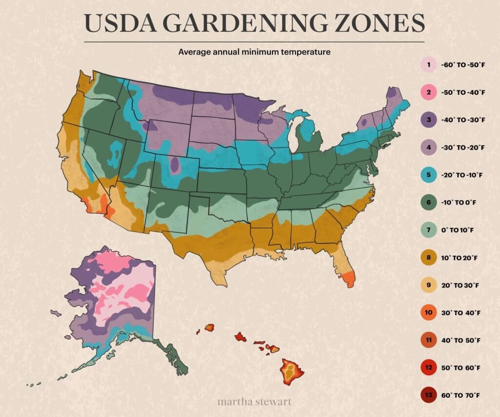 USDA grow zones map