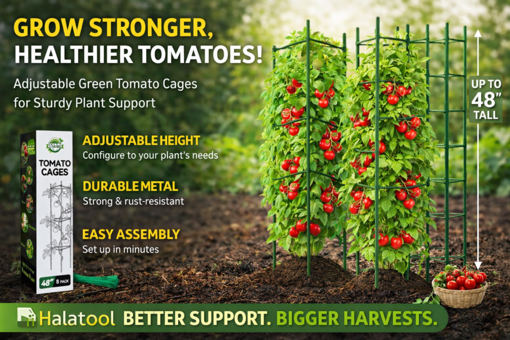 This Tomato Cage Set Keeps Plants Upright and Producing Longer